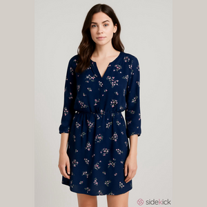 SEREIN Navy Floral Women’s Dress Size L
